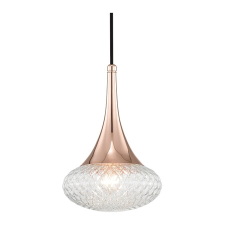 Mitzi H114701C-POC Contemporary Modern One Light Pendant from Bella Collection Finish, Polished Copper